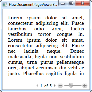 WPF教程之 FlowDocumentPageViewer控件