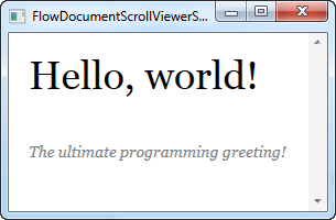 WPF教程之 FlowDocumentScrollViewer控件