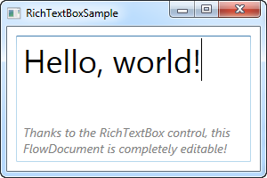 WPF教程之 RichTextBox控件