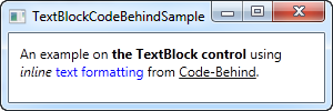 WPF教程之 TextBlock控件 - 内联格式