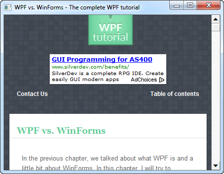 WPF教程之 WindowsFormsHost控件