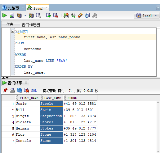 Oracle基础：Like子句