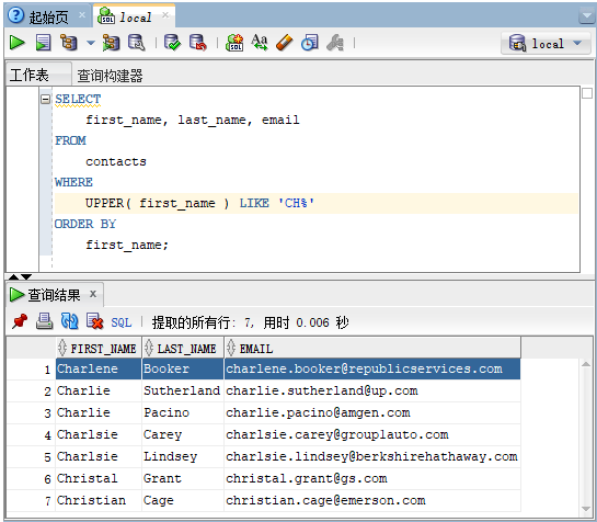 Oracle基础：Like子句